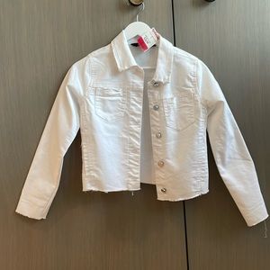 Jou jou women’s cropped white jean jacket